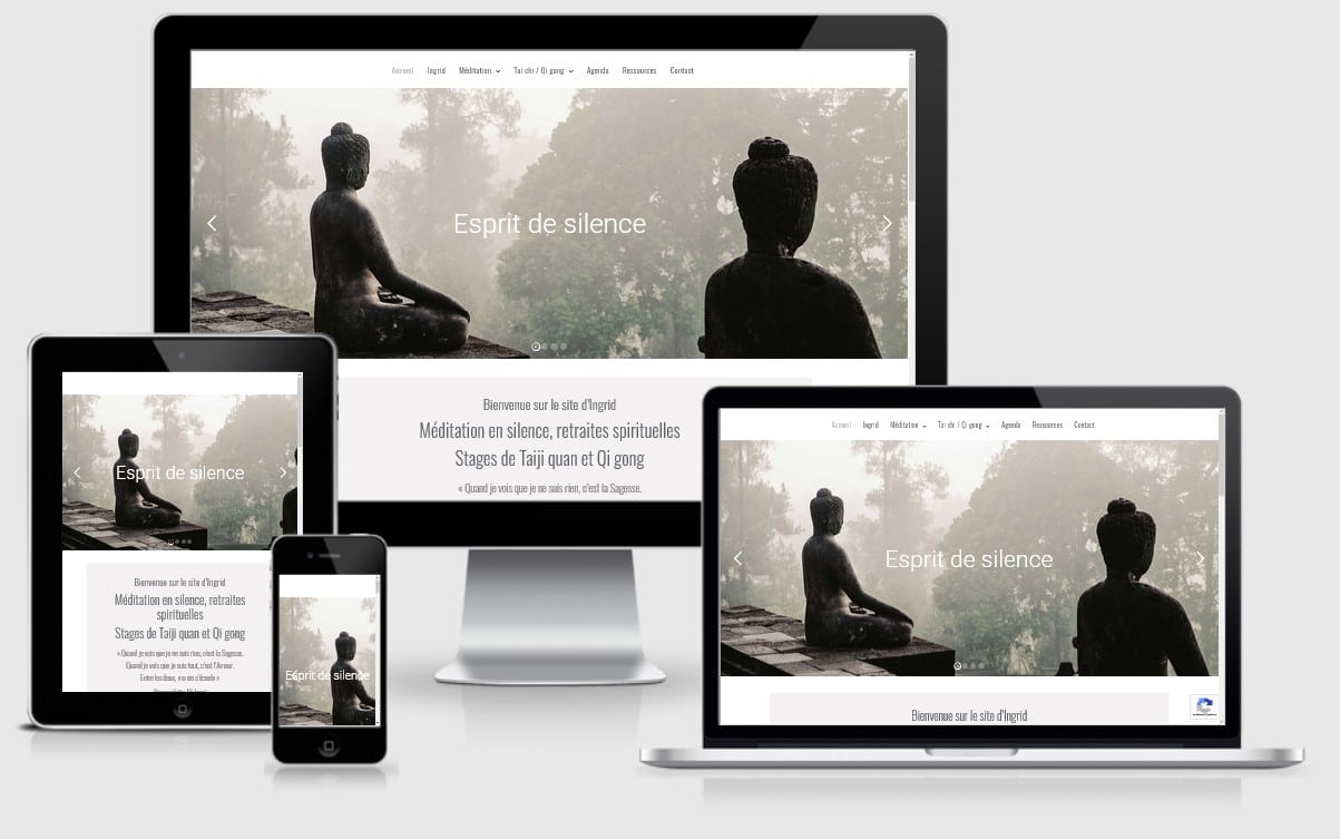Site internet Esprit de silence, retraites de méditation Paris, Ardèche. Web design Laurent Chabaud